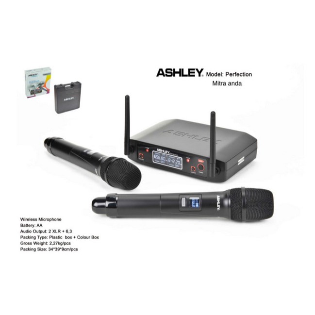 Mic Wireless Ashley Perfection Free koper Handheld original garansi RESMI