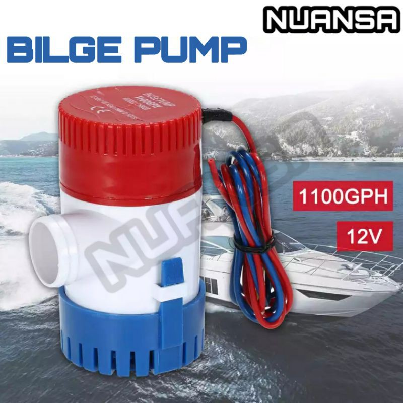 Nuansa - Bilge Pump Pompa Air Celup DC 12V 80W 1100GPH Pompa Air Submersible Kolam Ikan Kebun Sawah