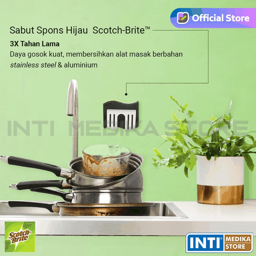 SCOTCH BRITE - Spons Cuci Piring | Sabut Spons Alat Masak