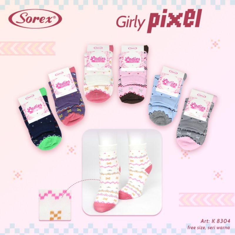 SOREX-kaos kaki wanita motif/ladies sock art k 8303 k 8304