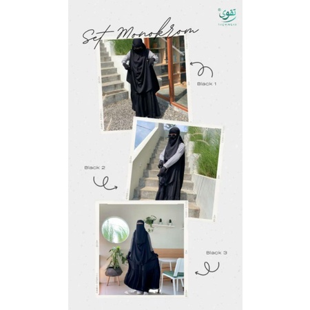Set Gamis Monokrom Taqwawear