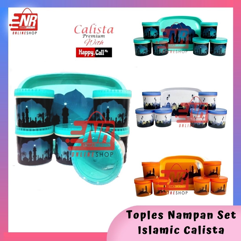 Tonam Set Islamic 7in1 Calista Premium / Toples Set Nampan Calista Premium / Toples Set Calista 7 in 1 / Toples Set Calista Tonam 7in1 / Toples Set + Nampan