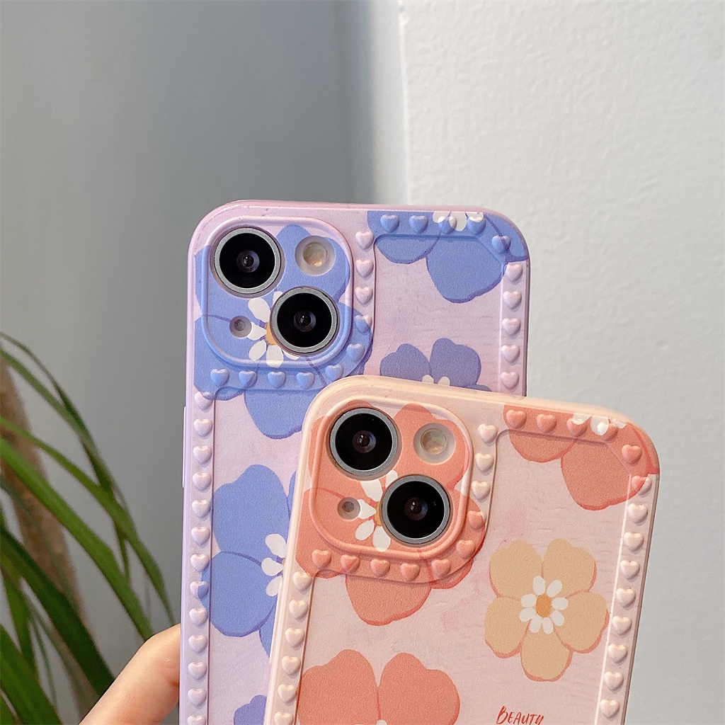 Soft Case Motif Bunga Ungu Pink Untuk OPPO A16 A15 A54 A95 A94 A12 A74 A93 A5S A7 A57 F1S A3S Reno6