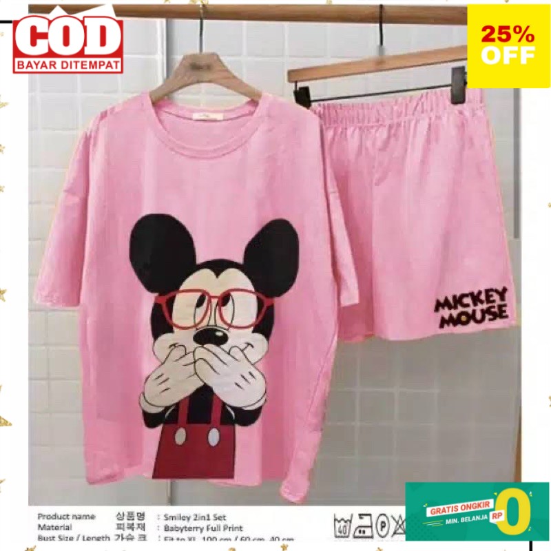 (BAYAR DITEMPAT) SETELAN MIKI MOUSE-seteln wanita bju+celana