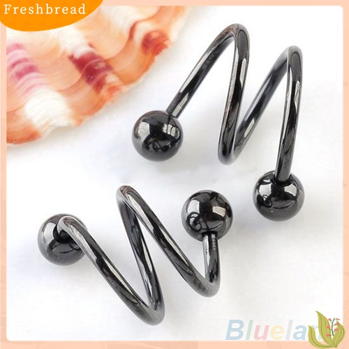 Fresh| Anting Tindik Telinga / Hidung / Bibir Bentuk Spiral Bahan Stainless Steel Gaya Punk