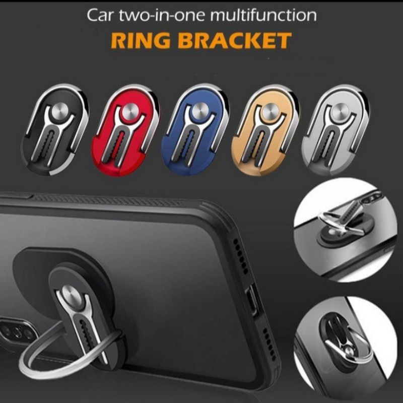 Car Holder / Ring Stand Hp / Holder Mobil + Ring Stand Universal / Standing Holder