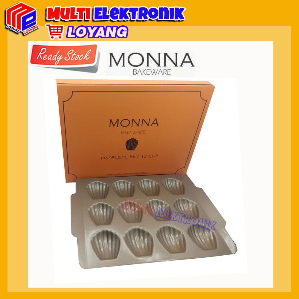 Loyang Madeleine Baking Pan 12 Cup Monna Bakeware - Loyang, Cetakan Kue