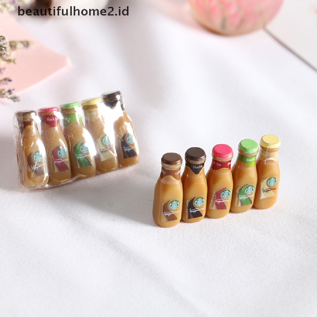 Beautifulhome2. Buku Literatur Dalam Bahasa MandarinId 5pcs Miniatur Botol Kopi Bahan Resin Skala 1: 12 Untuk Dekorasi Dapur Rumah Boneka