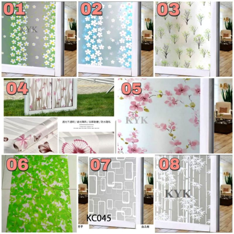 tiker Kaca / Stiker Jendela Rumah/ Stiker Kaca Jendela/ Sticker Kaca / Sandblast / Sticker kaca lema