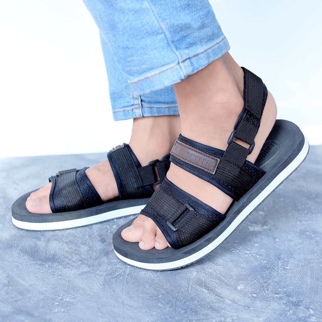 DC GUNUNG sandal pria hitam kasual Sendal pria Gunung sandal cowok kekinian import fashion trendi gaya