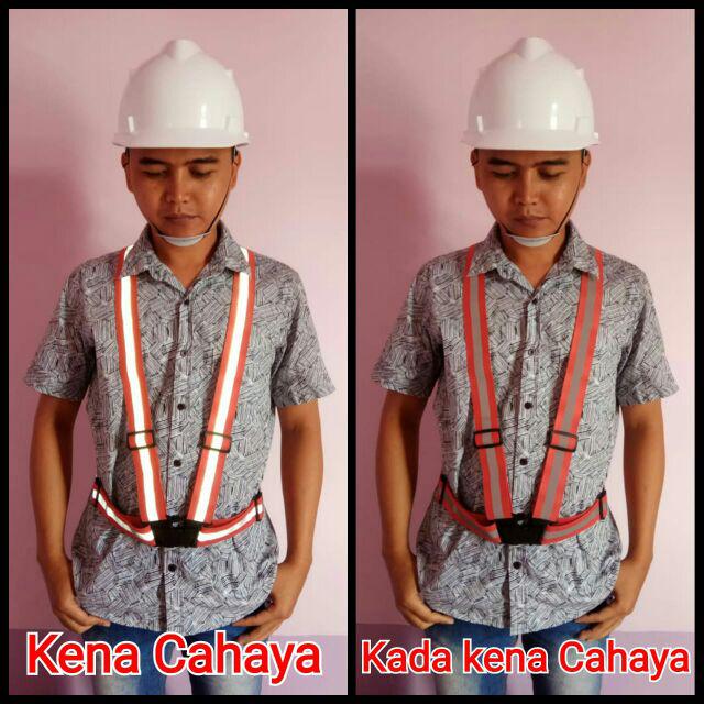 Elastic Scotlight Vest Rompi Karet Safety Proyek V Guard Merah Red