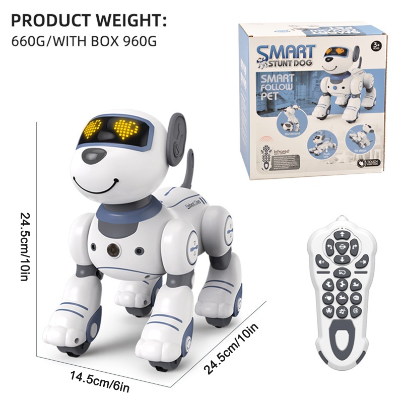 Mary RC Robotic Stunt Puppy Programmable Stunt RC Puppy Interaktif Dengan Komando