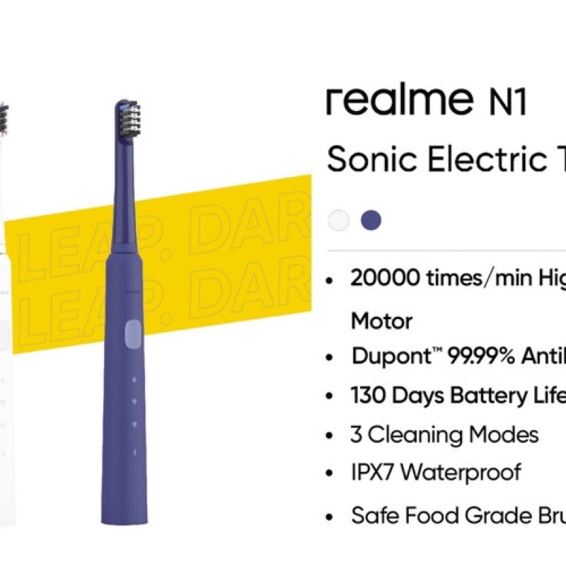 N1 Sonic Sikat Gigi Elektrik thoothbrush Bergaransi Dari Realme Resmi 1tahun