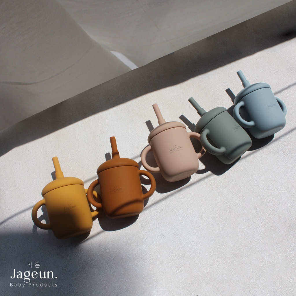 JAGEUN Premium Set Tertutup | Silicone Baby Sippy Cup, Silicone Suction Bowl Mangkok Tempat Makan