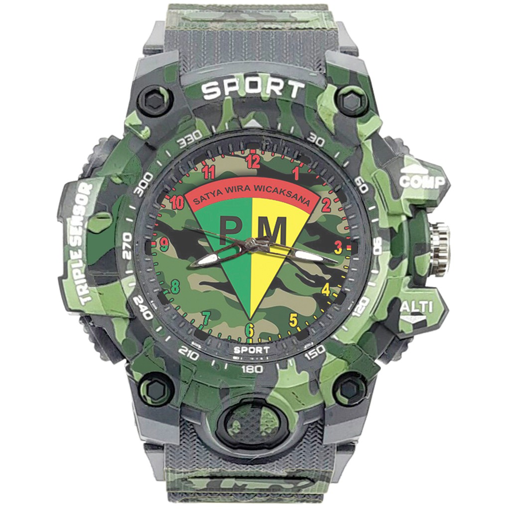 {Istimewa} Jam Tangan PM - POLISI MILITER 1 Abu Army Water Resistant