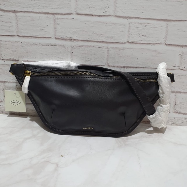 Tas pinggang fossil waist bag bumbag black original authentic bag
