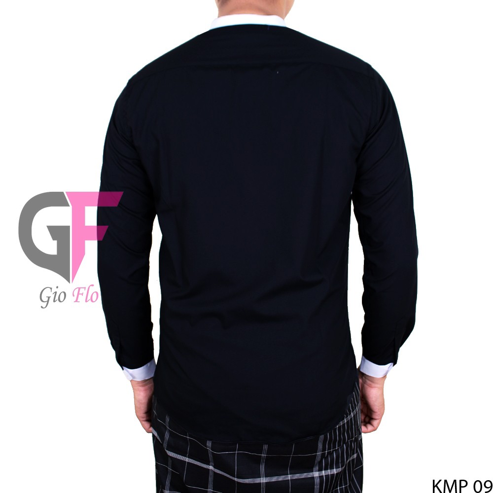 GIOFLO Kemeja Muslim Semi Formal Polos Koko Kerah Shanghai Slimfit / KMP 09