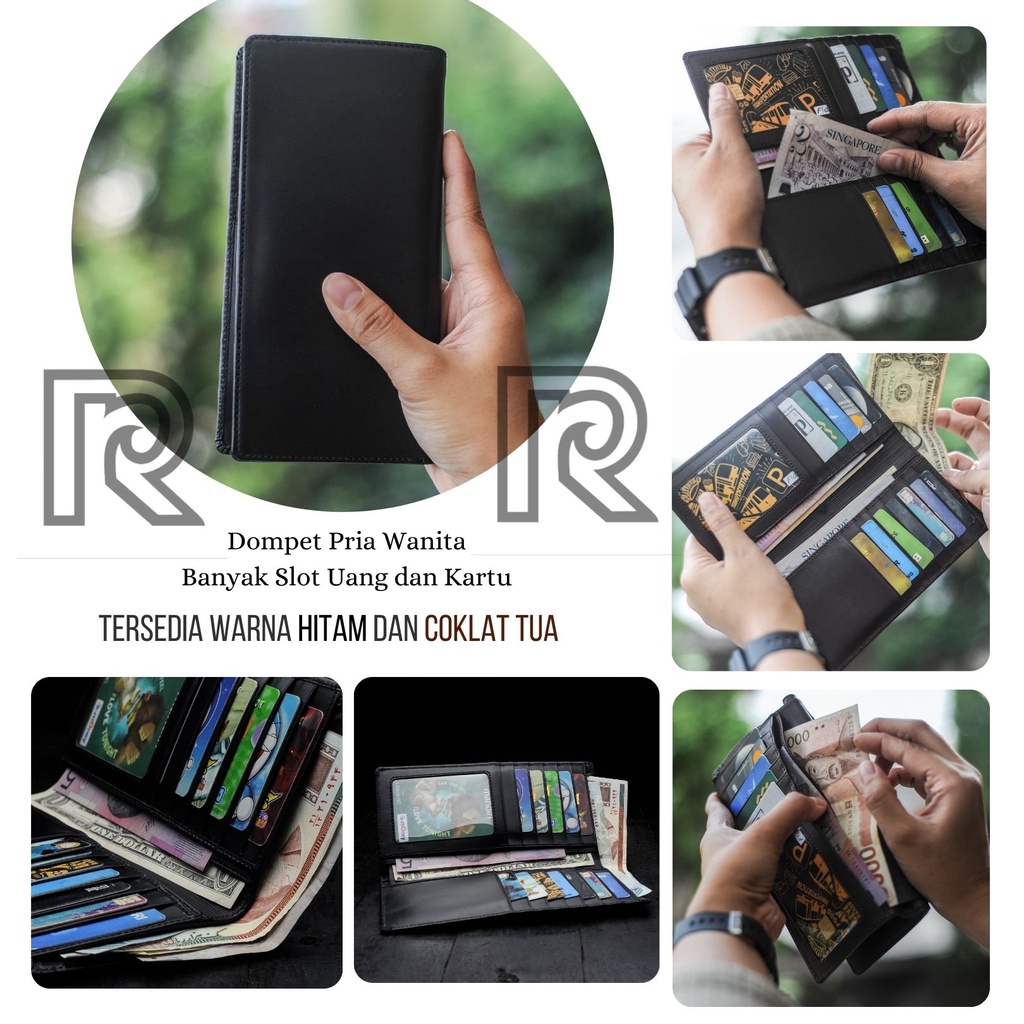 Dompet Kulit Panjang Dompet Kulit Pria Wanita Asli ORI