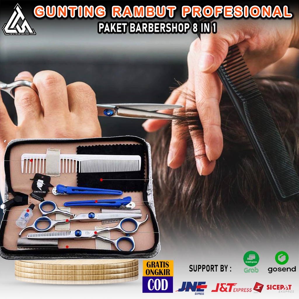 Gunting Set Potong Pangkas Cukur Rambut Salon Profesional Paket Perlengkapan Barber Shop Lengkap