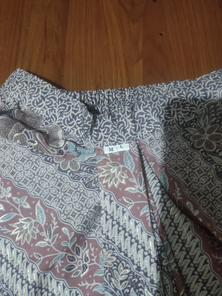 Daliyu Rok Remple Motif Batik Karet Pinggang Siap Pakai / M-l Xl-xxl