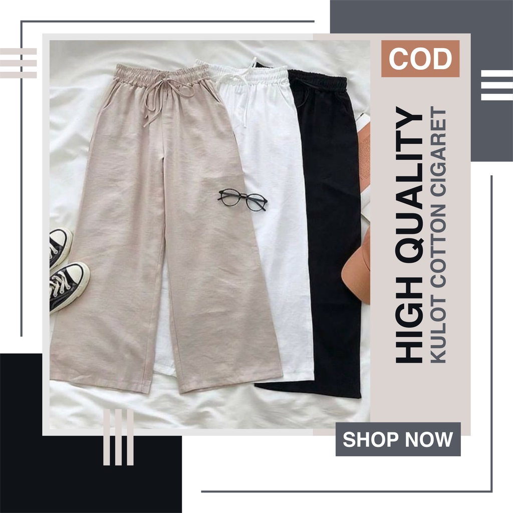 KULOT CELANA WANITA BAWAHAN PEREMPUAN WIDI PANTS CELANA KULOT KASUAL MODERN BAHAN KATUN CIGARET