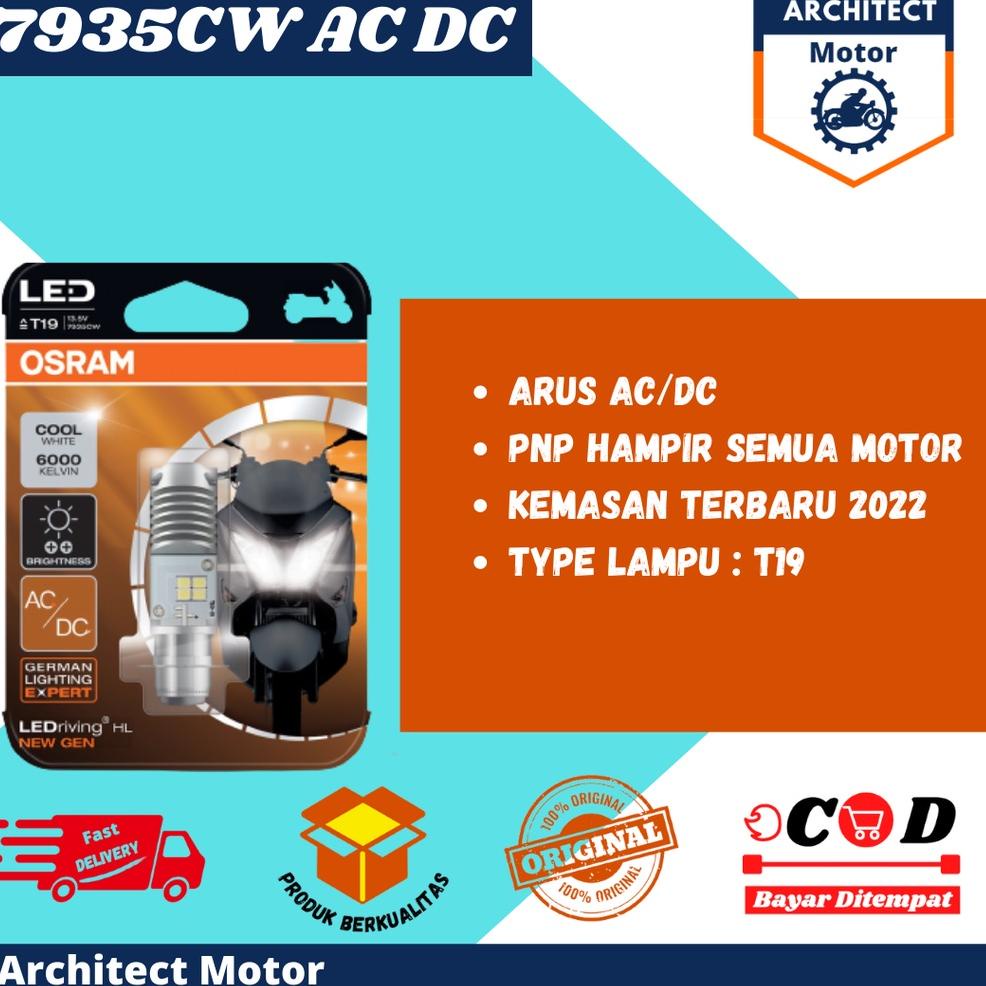 N6F4 Lampu LED super terang Sepeda motor Osram T19 H6 M5 K1 Putih  AC DC Original 7935CW Ready