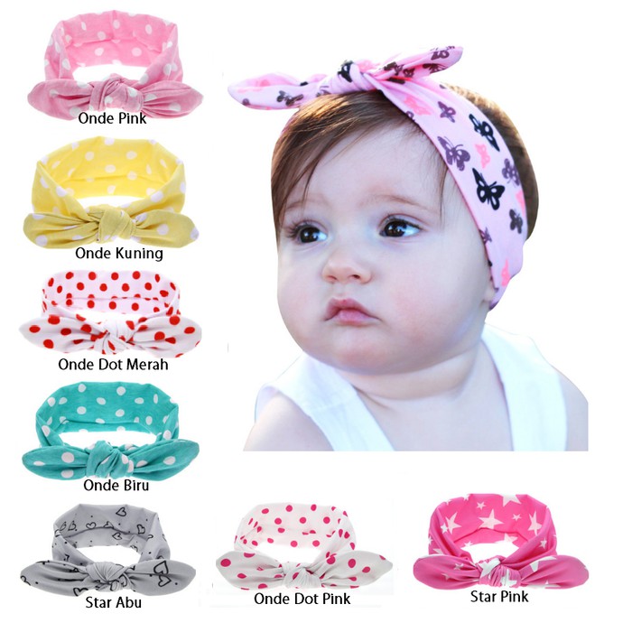 Headband Anak Bayi Motif / Bando Bayi Pita Motif