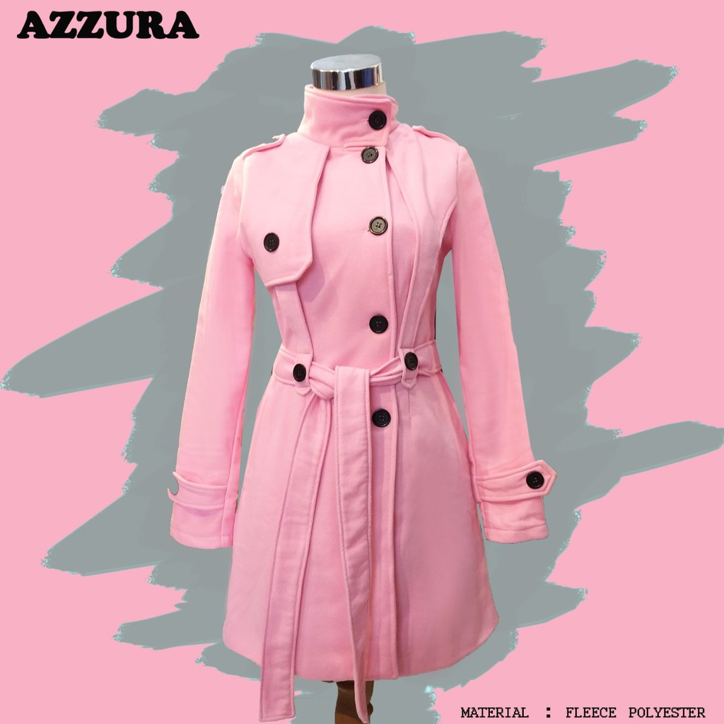 jaket coat mantel wanita keren pink az model korea jepang baru original