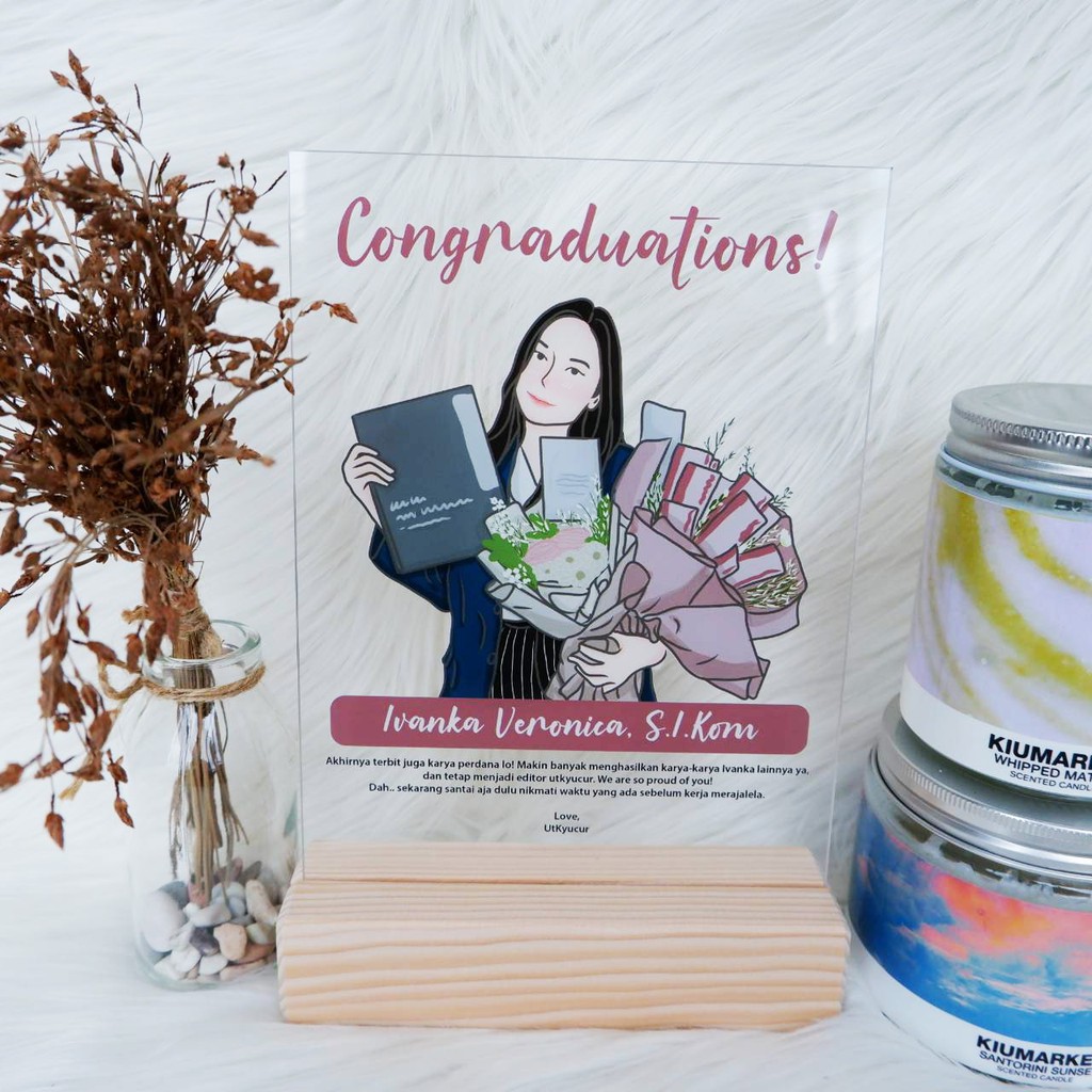 Custom Acrylic Graduation/Wisuda | Hadiah Wisuda | Graduation Gift (FREE Greeting Card)