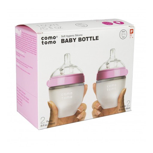 ComoTomo Twin 150ml - Como Tomo Baby Bottle 150 x 2 ( Green / Pink )