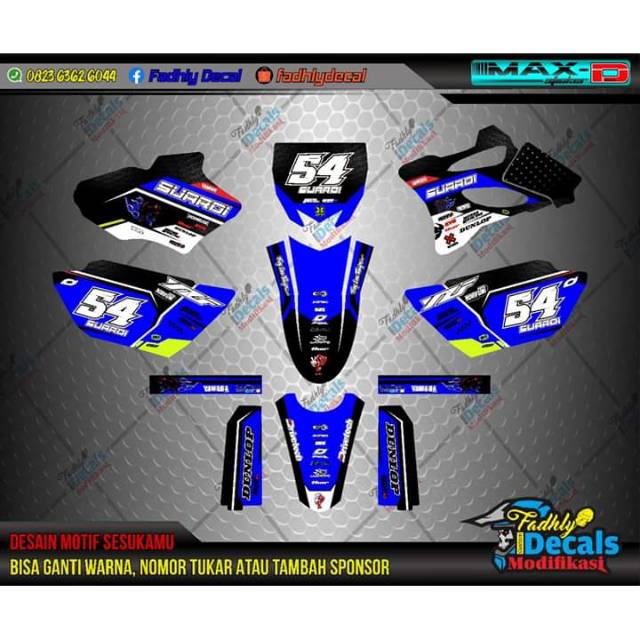 Decal yamaha YZ 85 new biru hitam