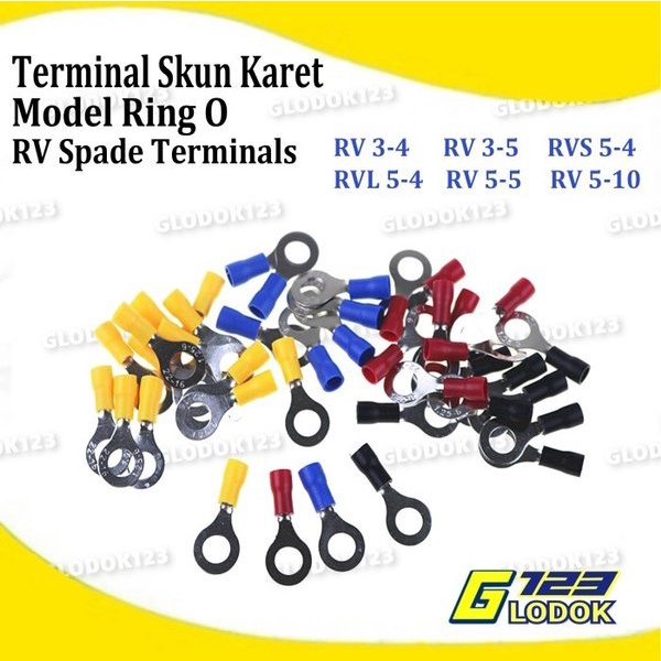 Terminal Kabel Sekun Cable Lug Skun Ring O Isolasi Insulated RV3 RV5