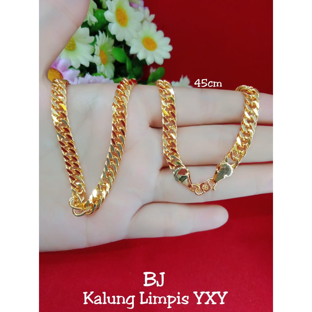 Kalung Rantai Titanium Lapis Mas 24k Indonesia