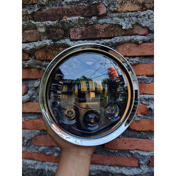 Lampu daymaker 19led 7inch set batok tiger 7inch headlamp daymaker 19led set batok