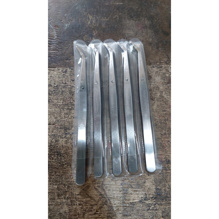 Pinset Bengkok TWE6 Stainless Anti Karat / Pinset Bahan Kain