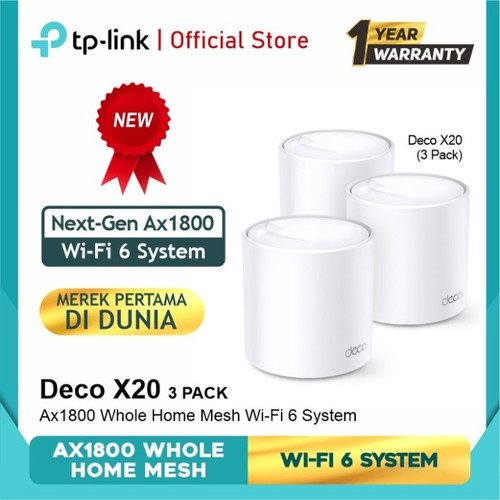 TP-Link DECO X20 AX1800 3Pack Whole Home Mesh Wi-Fi 6 System isi 3Pcs