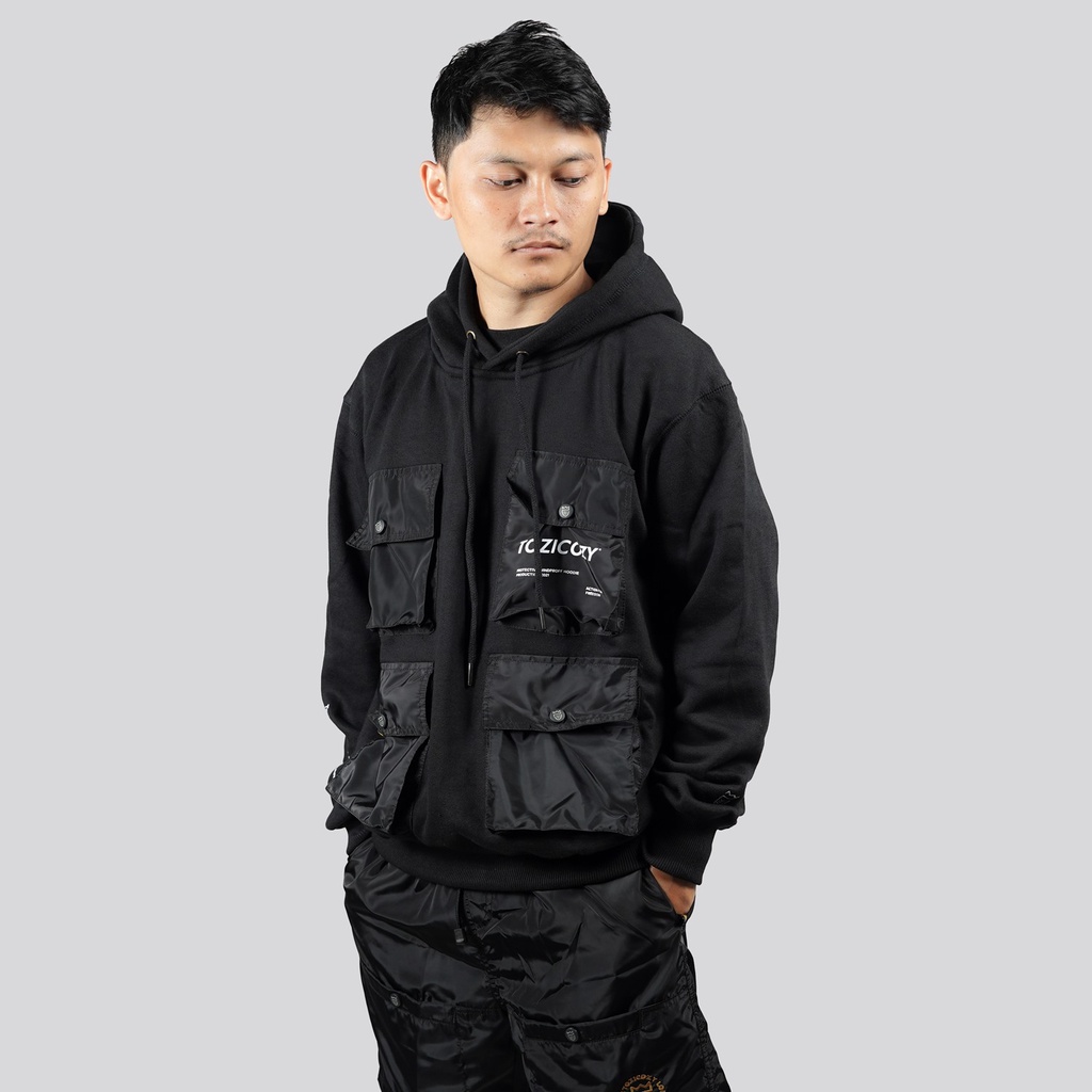 Tozicozy Nifty Hoodie Pria Warna Hitam Bahan Cotton Fleece Sablon Plastisol Size S M L XL XXL