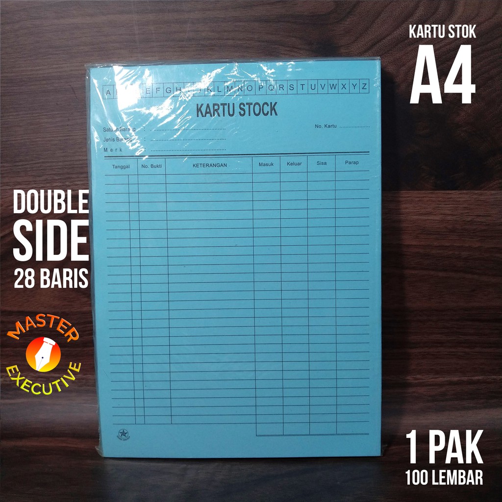 [Pak - 100 Lembar] Kartu Stok A4 - Catatan Stock Gudang