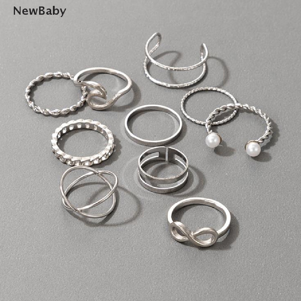 10pcs / set Cincin Wanita Untuk Hadiah