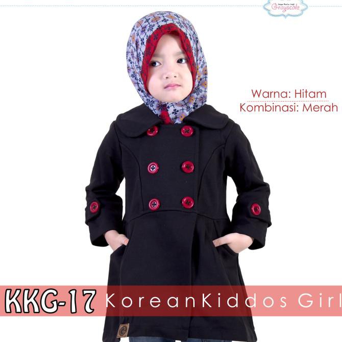 Jaket Anak Perempuan - Jaket Korea Hitam Anak Perempuan KKG 17 Grayscale