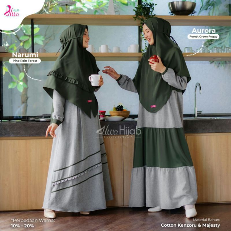 [ALWA HIJAB] Gamis Aurora/Gamis Narumi/Gamis Couple/Gamis Murah/Gamis Branded/Gamis Simple