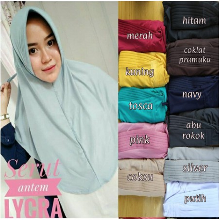 Jilbab SERUT POLOS Adiba / Daily Serut Jokowi Murah / Hijab Khimar Instan-1