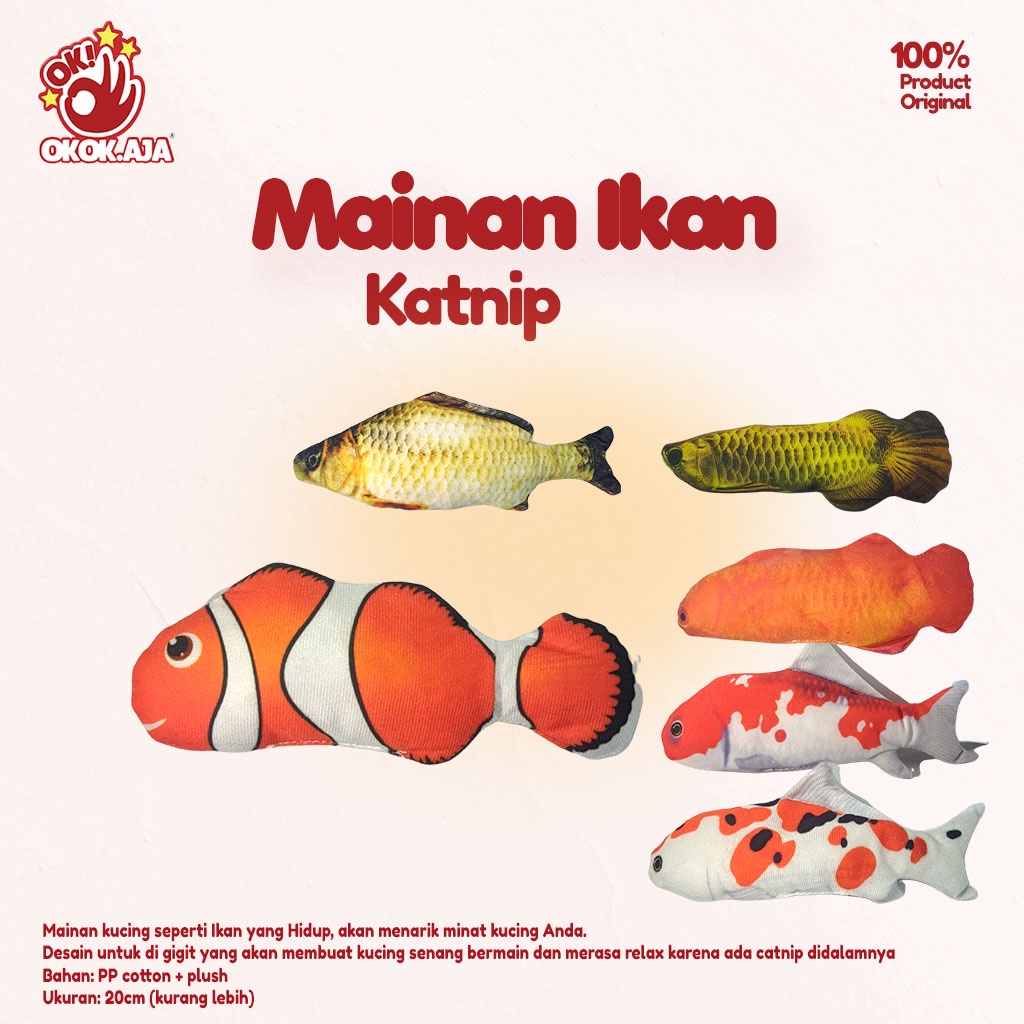 Mainan Boneka bentuk Ikan untuk Kucing / Mainan Kucing