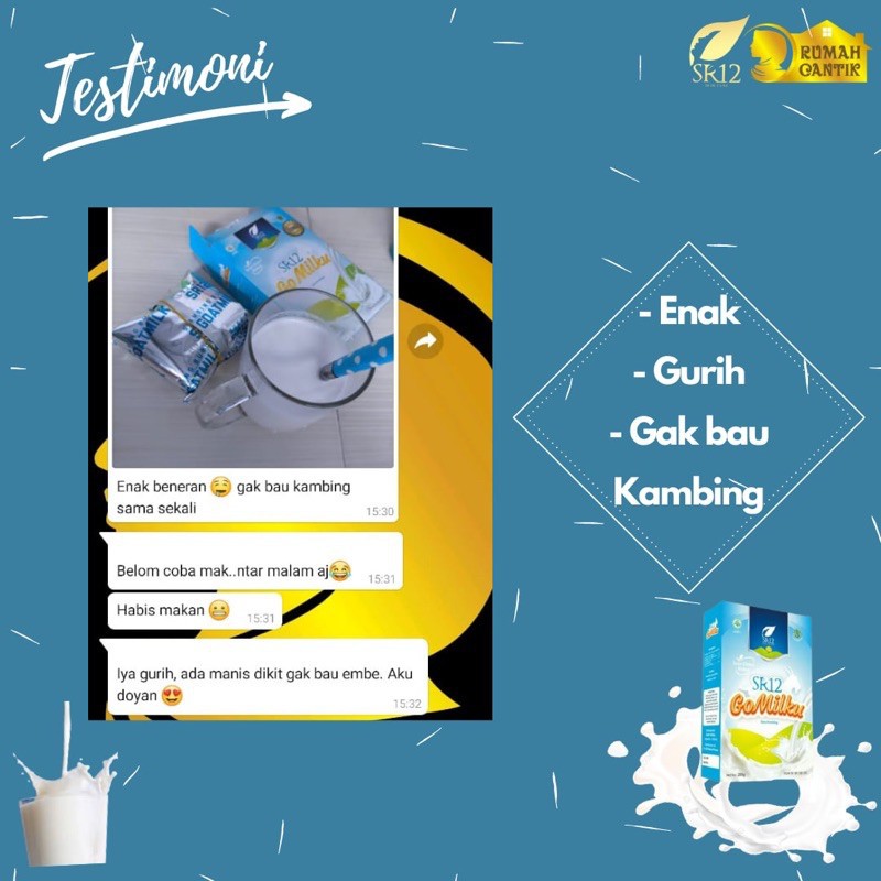 GOMILKU SR12 [GRATIS POUCH] SUSU KAMBING ETAWA KUALITAS PREMIUM GOAT MILK SUSU BUBUK TANPA GULA BPOM