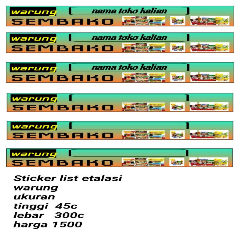 

Sticker etalasi warung sembako