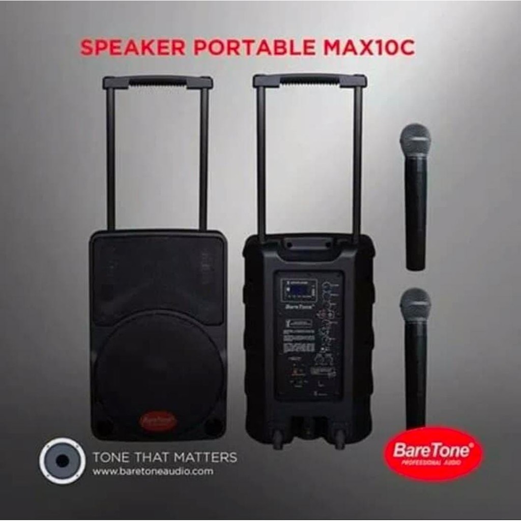 Speaker Meeting Portabel Wireless Baretone 10 Inch Max 10C MAX10c dpt 2 Mic Wireless Original Garans