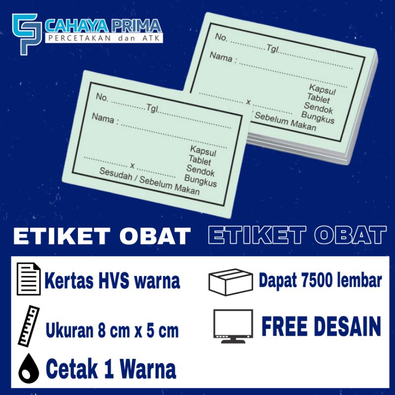 

Cetak Etiket Label Obat