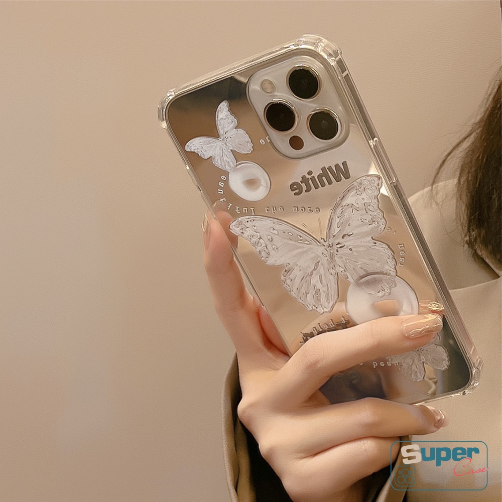 Soft Case TPU Transparan Motif Kupu-Kupu Untuk iPhone 12 13 11 Pro Max XR 7Plus 8Plus X XS Max 7 8 SE 2020