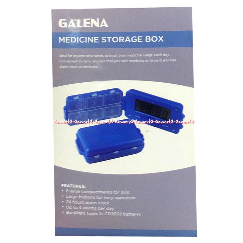 Galena Medicine Storage Box Alarm Reminder Tempat Kotak Obat Dengan Bunyi Pengingat Galenna