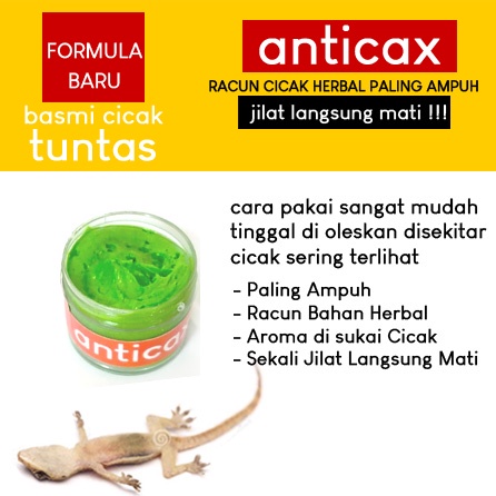 Racun Cicak Herbal Paling Ampuh ANTICAX Hijau Obat Anti Cica Cecak Tuntas